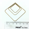 62mm x 62mm Soft Gold Open Diamond with Inner Diamonds Shaped Plated Copper Components - Sold in Packs of 4 Pieces