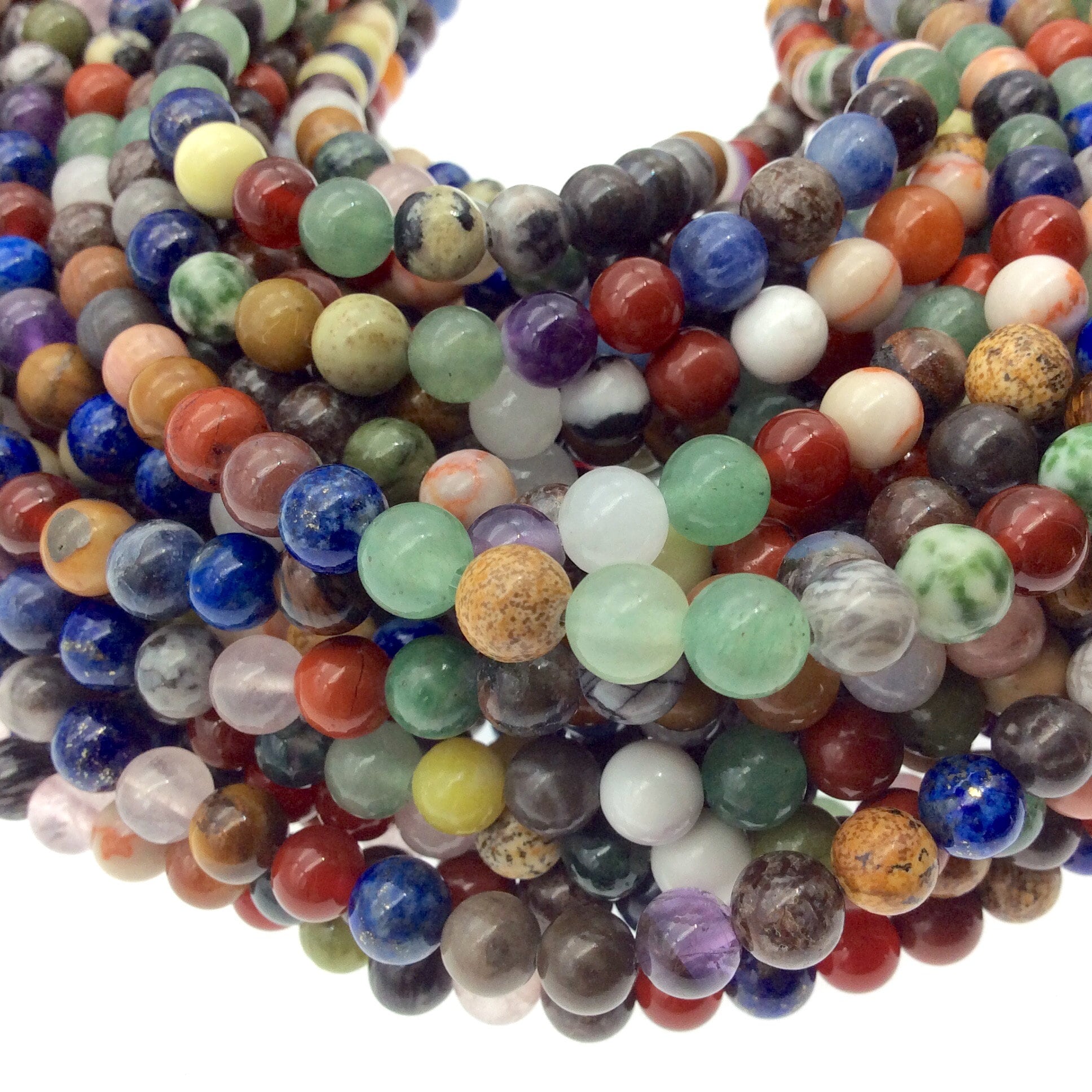 Mixed Gemstone Beads | Natural Smooth Round Gemstone Beads | 4mm 6mm 8mm 10mm 12mm