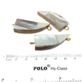 Iridescent White Tooth/Tusk Shaped Natural Shell Focal Connector - 15mm x 40mm Approximately - Sold Individually