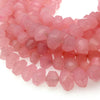 11-12mm x 15-17mm Faceted Dyed Light Pink Jade Nugget Beads - 16.5" Strand (~ 28 Beads per Strand)  - Natural Semi-Precious Gemstone