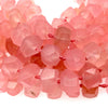 11-12mm x 15-17mm Faceted Dyed Rock Candy Pink Jade Nugget Beads - 16.5" Strand (~ 28 Beads per Strand)  - Natural Semi-Precious Gemstone