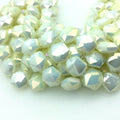 Chinese Crystal Beads | 14mm x 14mm Glossy Faceted Opaque Light Lemonade Yellow Hexagon Glass Beads