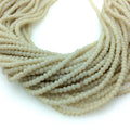 2mm x 3mm Matte Finish Faceted Opaque Light Ivory/Cream Chinese Crystal Rondelle Shaped Beads - Sold by 16" Strands (Approx. 150 Beads)