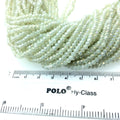 Chinese Crystal Beads | 4mm Matte Finish Faceted Opaque Pale Celery Green Crystal Rondelle Shaped Glass Beads