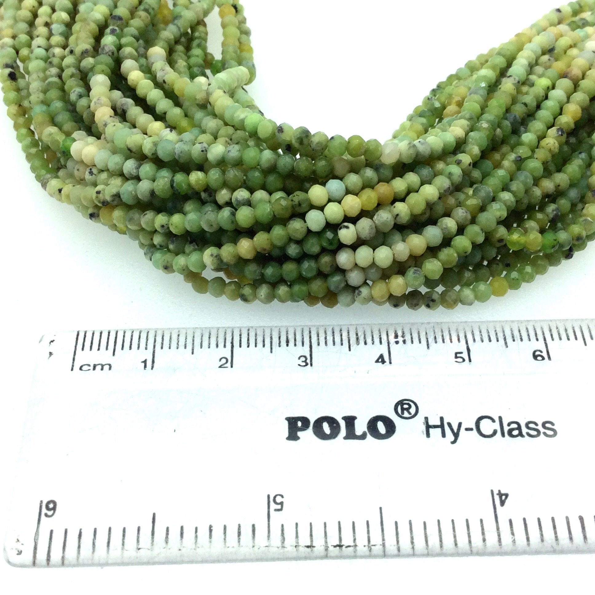 Holiday Special! 2-3mm x 2-3mm Faceted Natural Gradient Mixed Green Opal Rondelle Shaped Beads - 13" Strand (~ 125 Beads)