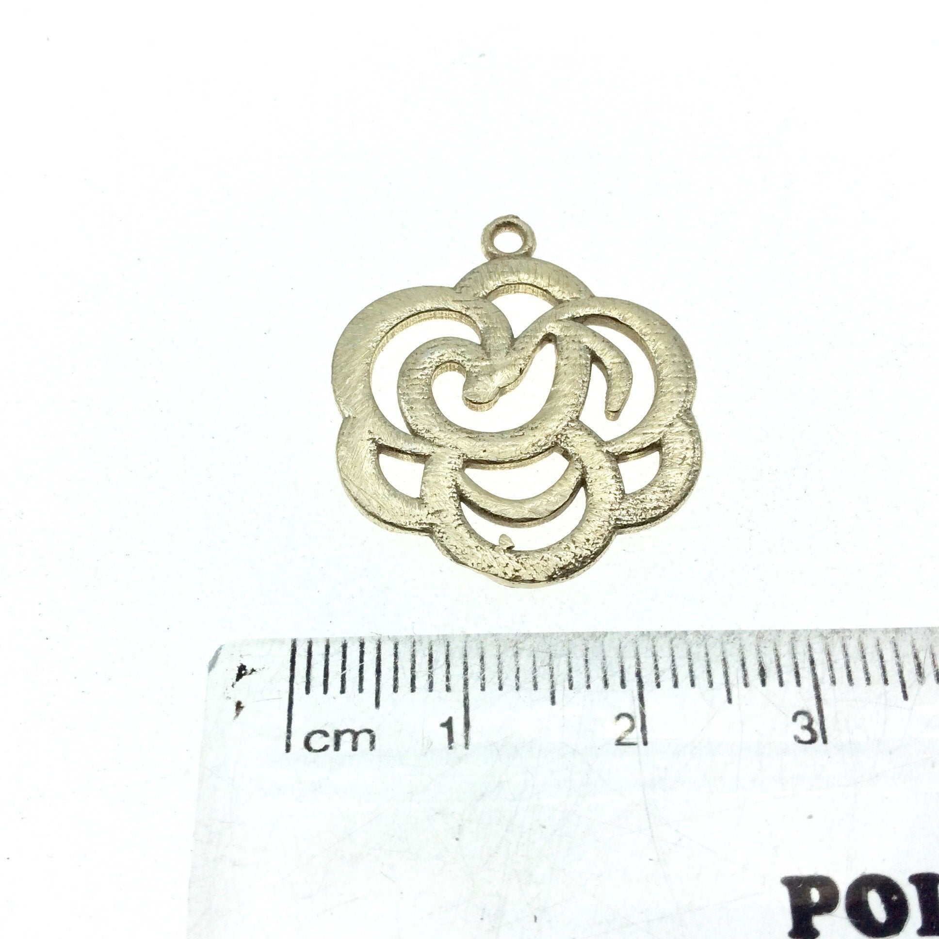 Small Sized Gold Plated Copper Open Fancy Rose Blossom Shaped Components - Measuring 23mm x 23mm - Sold in Packs of 10