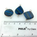 Jeweler's Lot OOAK Silver Plated Faux Fordite Faceted Assorted Copper Bezel Pendants/Connectors 18mm - 22mm, Approx.  "35" - Sold as Shown!