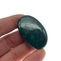 OOAK Genuine Malachite Oblong/Oval Shaped Flat Backed Cabochon - Measuring 29mm x 41mm, 6mm Dome Height - Natural High Quality Cab