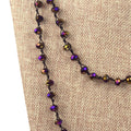 72" - 6mm x 8mm AB Purple/Brown Rondelle Chinese Crystal Hand Woven Necklace - Holiday Special!