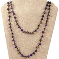 72" - 6mm x 8mm AB Purple/Brown Rondelle Chinese Crystal Hand Woven Necklace - Holiday Special!