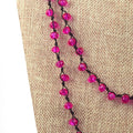 72" - 6mm x 8mm Trans. Hot Pink Rondelle Chinese Crystal Hand Woven Necklace - Holiday Special!