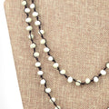 72" - 6mm x 8mm Opaque White/Ivory Rondelle Chinese Crystal Hand Woven Necklace - Holiday Special!