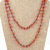 72" - 6mm x 8mm Orange w/ Navy Thread Rondelle Chinese Crystal Hand Woven Necklace -Holiday Special!