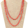 72" - 6mm x 8mm Orange w/ Pink Thread Rondelle Chinese Crystal Hand Woven Necklace -Holiday Special!