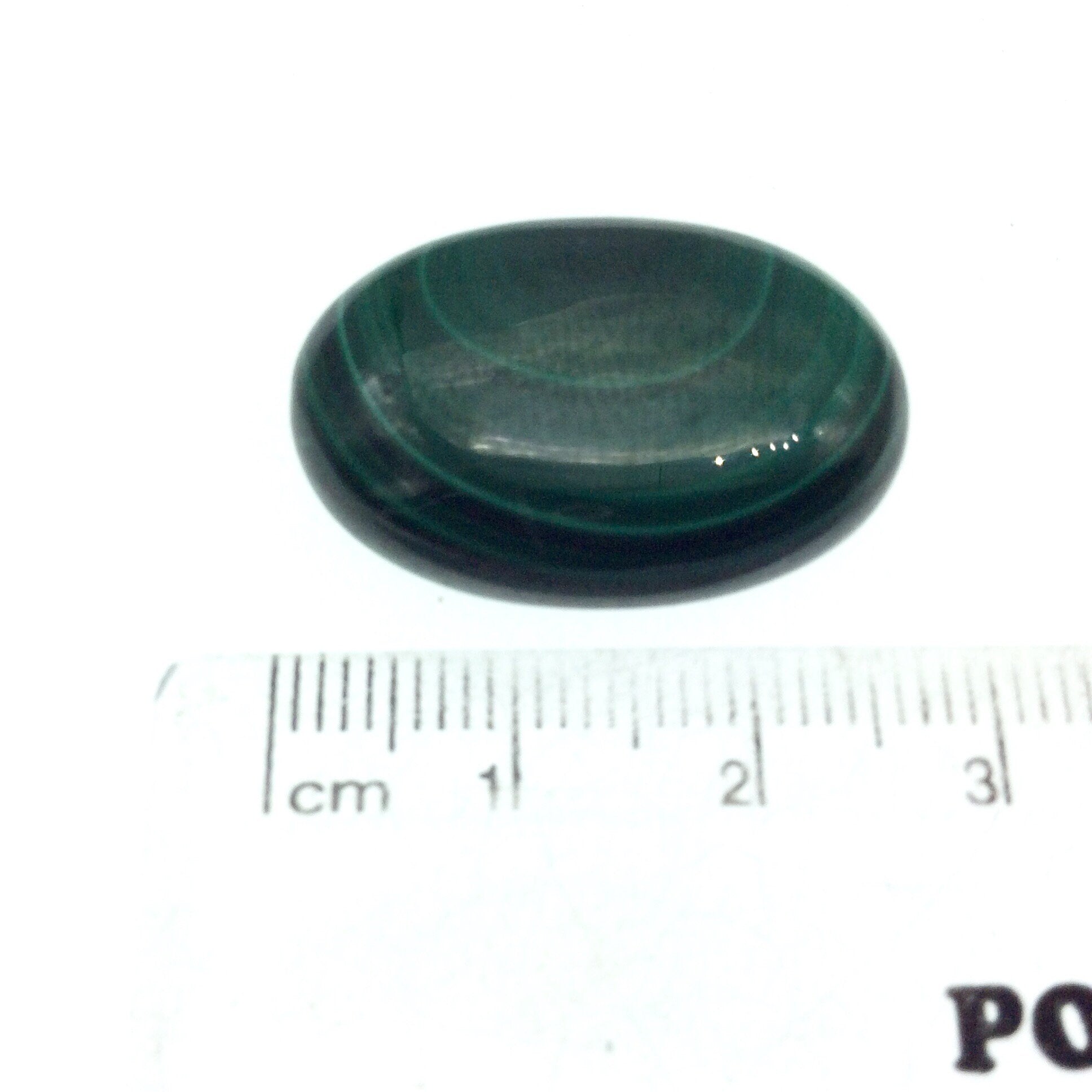 OOAK Genuine Malachite Oblong/Oval Shaped Flat Backed Cabochon - Measuring 18mm x 27mm, 5.2mm Dome Height - Natural High Quality Cab