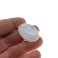 OOAK Single AAA Oval Shaped Iridescent Aqua/Blue Moonstone Flat Back Cabochon - Measuring 21mm x 30mm, 8.7mm Dome Height - Gemstone Cab