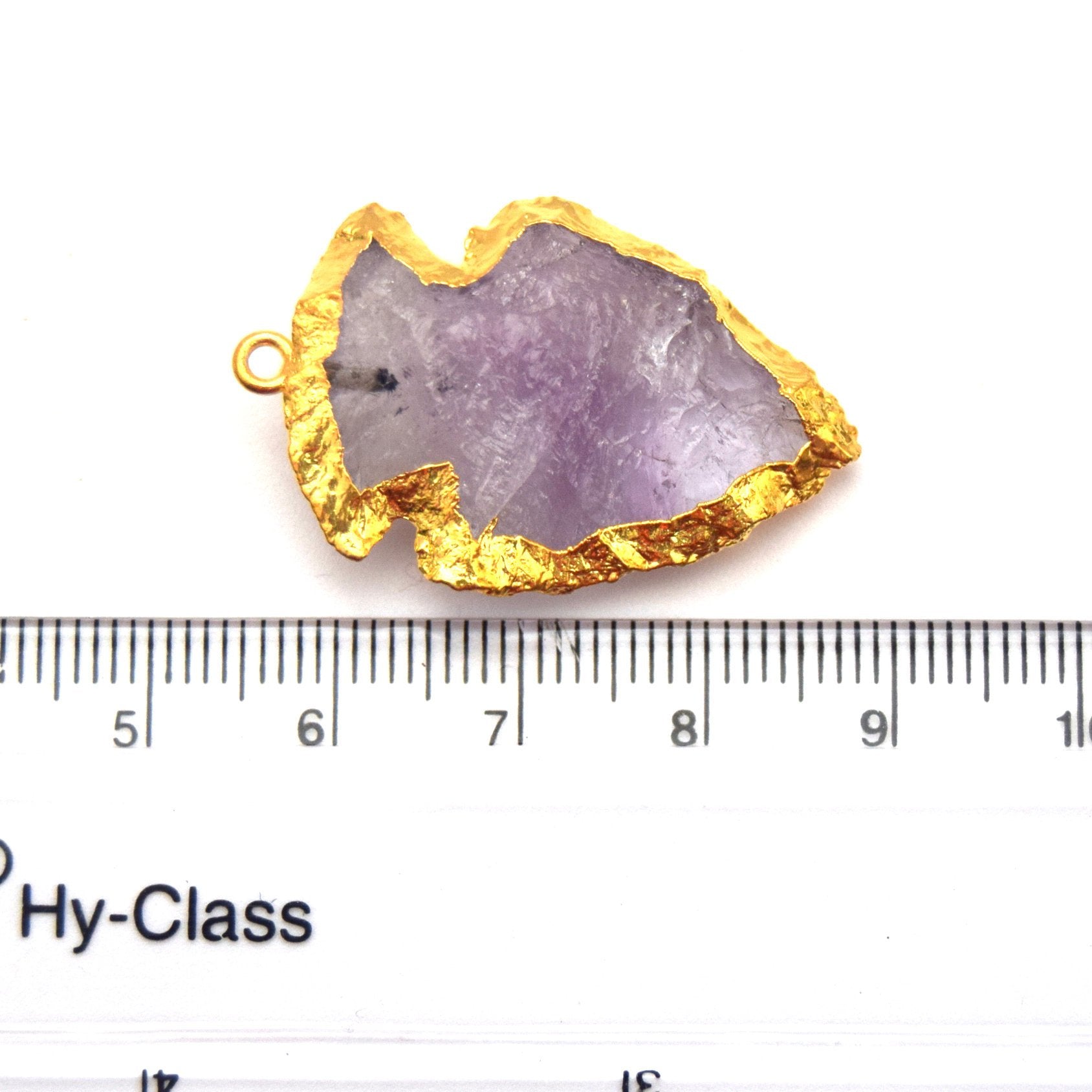 1.0" Arrowhead Shaped Electroformed Pale Amethyst Pendant - Measuring 22mm x 32mm Long, Approximately - Sold Individually, Randomly Chosen