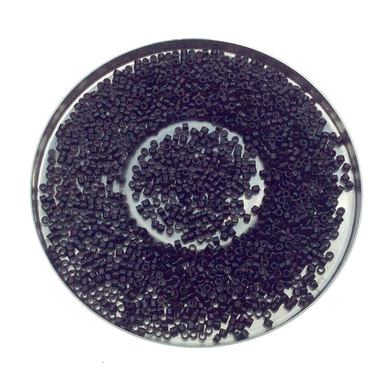 Size 11/0 Glossy Black Genuine Miyuki Delica Glass Seed Beads - Sold by 7.2 Gram Tubes (Approx. 1300 Beads per 2" Tube)