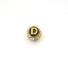 Clearance!! Gold 11mm Double-sided Letter "D"  Rhinestone Banded  Round/Ball Shaped Bead