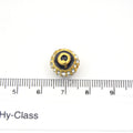 Clearance!! Gold 11mm Double-sided Letter "Q"  Rhinestone Banded  Round/Ball Shaped Bead