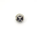 Clearance!! Silver 11mm Double-sided Letter "X"  Rhinestone Banded  Round/Ball Shaped Bead