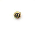 Clearance!! Gold 11mm Double-sided Letter "U"  Rhinestone Banded  Round/Ball Shaped Bead