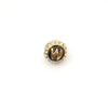 Clearance!! Gold 11mm Double-sided Letter "W"  Rhinestone Banded Round/Ball Shaped Bead