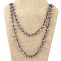 72" - 6mm x 8mm Opaque AB Purple Rondelle Chinese Crystal Hand Woven Necklace - Holiday Special!