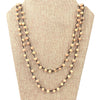 72" - 6mm x 8mm Opaque AB Tan Rondelle Chinese Crystal Hand Woven Necklace - Holiday Special!