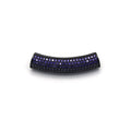 36mm Gunmetal CZ Cubic Zirconia Inlaid Curved Tube/Macaroni Shaped Bead with Purple CZ