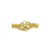 36mm Gold Plated Cubic Zirconia Encrusted/Inlaid Ornate Diamond Shaped Double Clasp Components