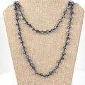 72" - 6mm x 8mm Clear Blue Rondelle Chinese Crystal Hand Woven Necklace - Holiday Special!