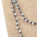 72" - 6mm x 8mm AB Light Blue Rondelle Chinese Crystal Hand Woven Necklace - Holiday Special!