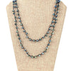 72" - 6mm x 8mm Metallic Blue/Green Rondelle Chinese Crystal Hand Woven Necklace - Holiday Special!