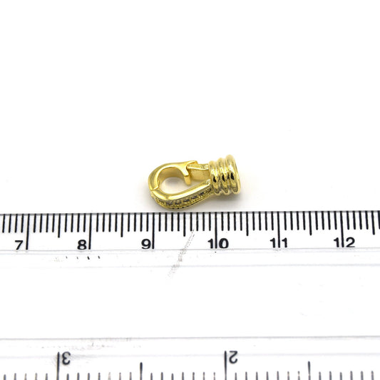 CZ Clasp | Gold 8mm x 15mm Claw Shaped Cubic Zirconia Clasp