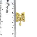 15mm x 25mm Gold Plated Cubic Zirconia Encrusted/Inlaid Ornate Butterflied Shaped Connector with Drop