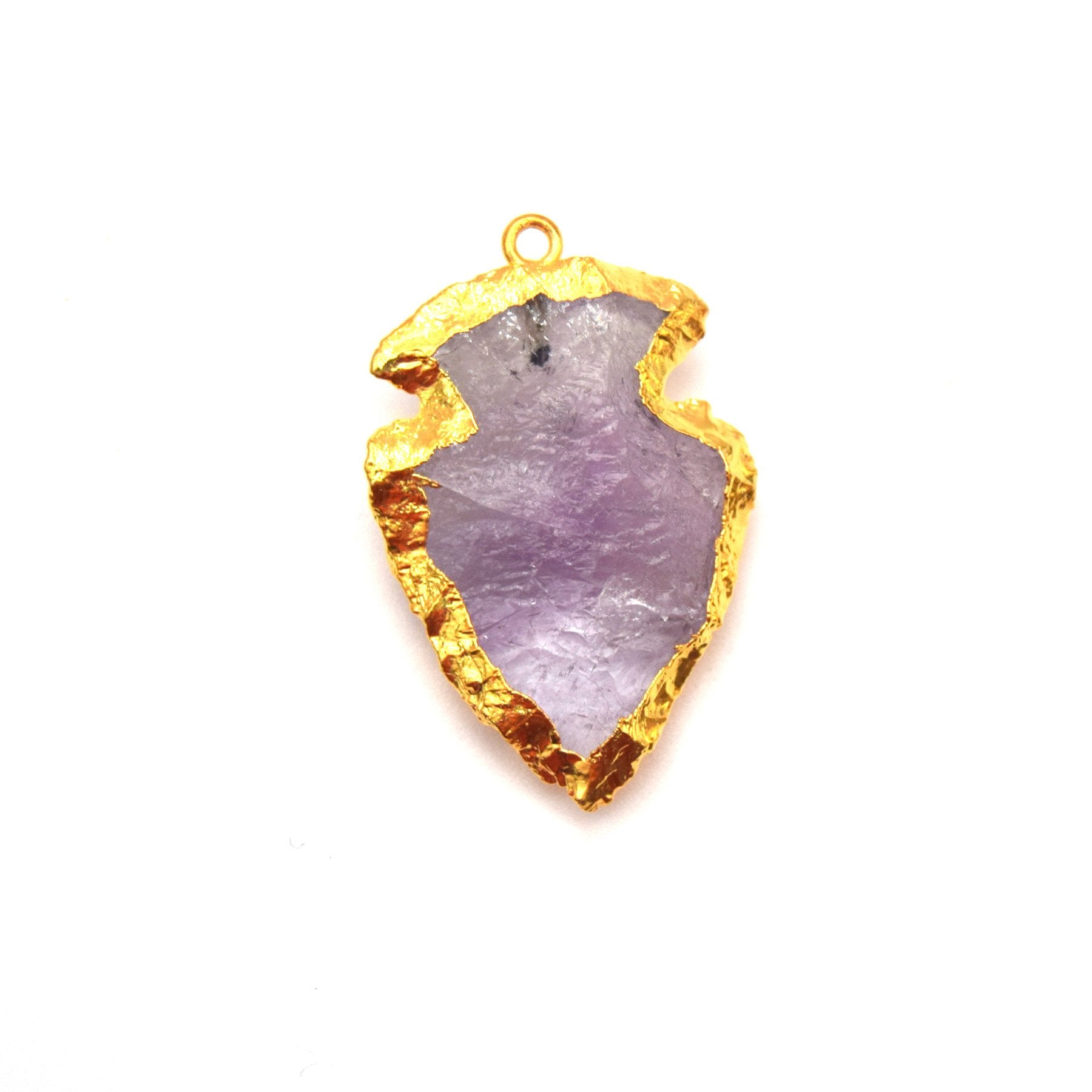 1.0" Arrowhead Shaped Electroformed Pale Amethyst Pendant - Measuring 22mm x 32mm Long, Approximately - Sold Individually, Randomly Chosen