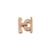 20mm x 25mm Rose Gold Plated Cubic Zirconia Encrusted/Inlaid Bar/Loop Shaped Clasp Components