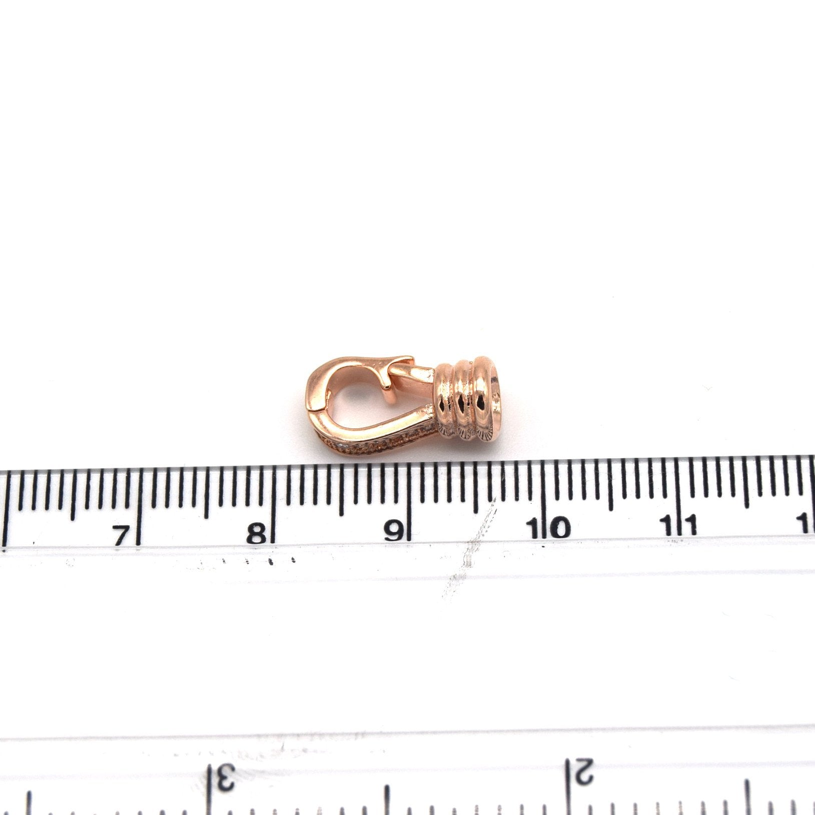 8mm x 15mm Smooth Rose Gold Plated Cubic Zirconia Claw Shaped Copper Clasp Components