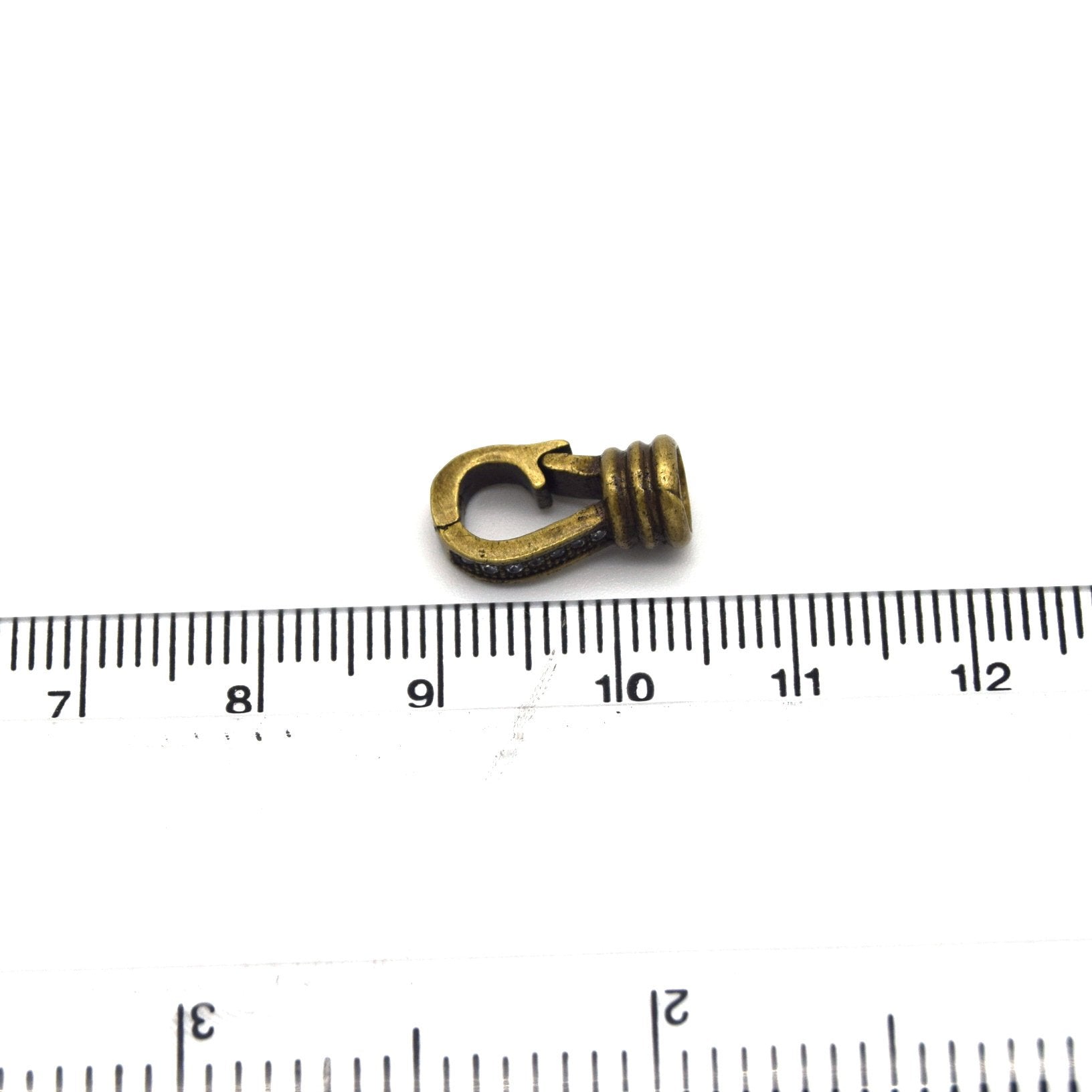 8mm x 15mm Smooth Antique Bronze Plated Cubic Zirconia Claw Shaped Copper Clasp Components