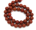 10mm Glossy Smooth Brick Red Poppy Jasper Round/Ball Shaped Beads - (Approx. 15" Strand ~37 Beads)