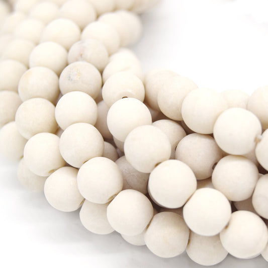 River Stone Beads | Natural Matte Round Gemstone Beads - 4mm 6mm 8mm 10mm Available