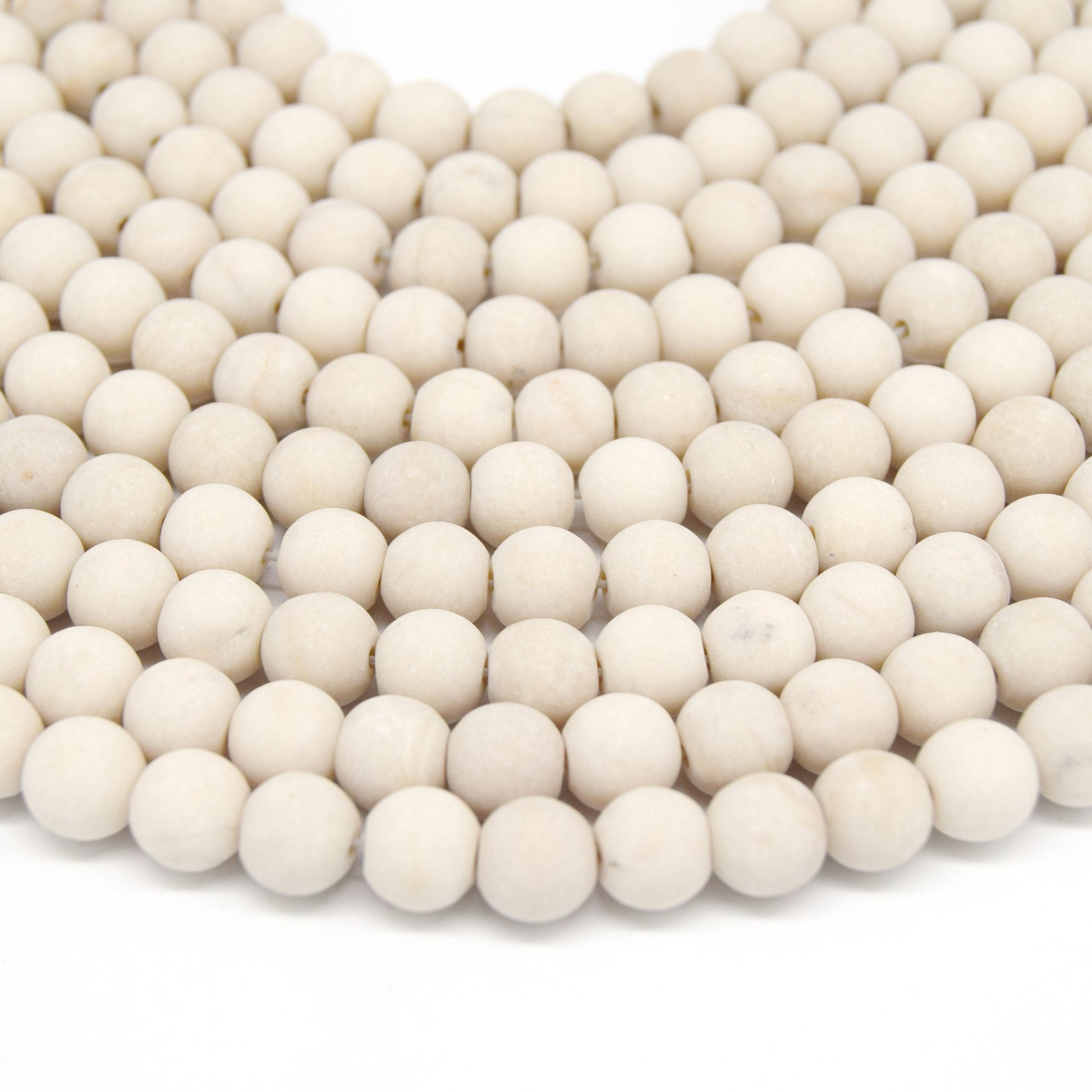 River Stone Beads | Natural Matte Round Gemstone Beads - 4mm 6mm 8mm 10mm Available