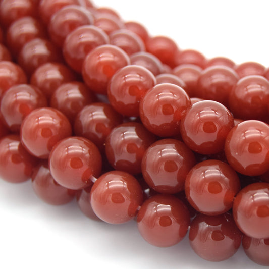 Red Carnelian Beads - Natural Round Gemstones - 4mm 6mm 8mm 10mm 12mm - 15" Strand