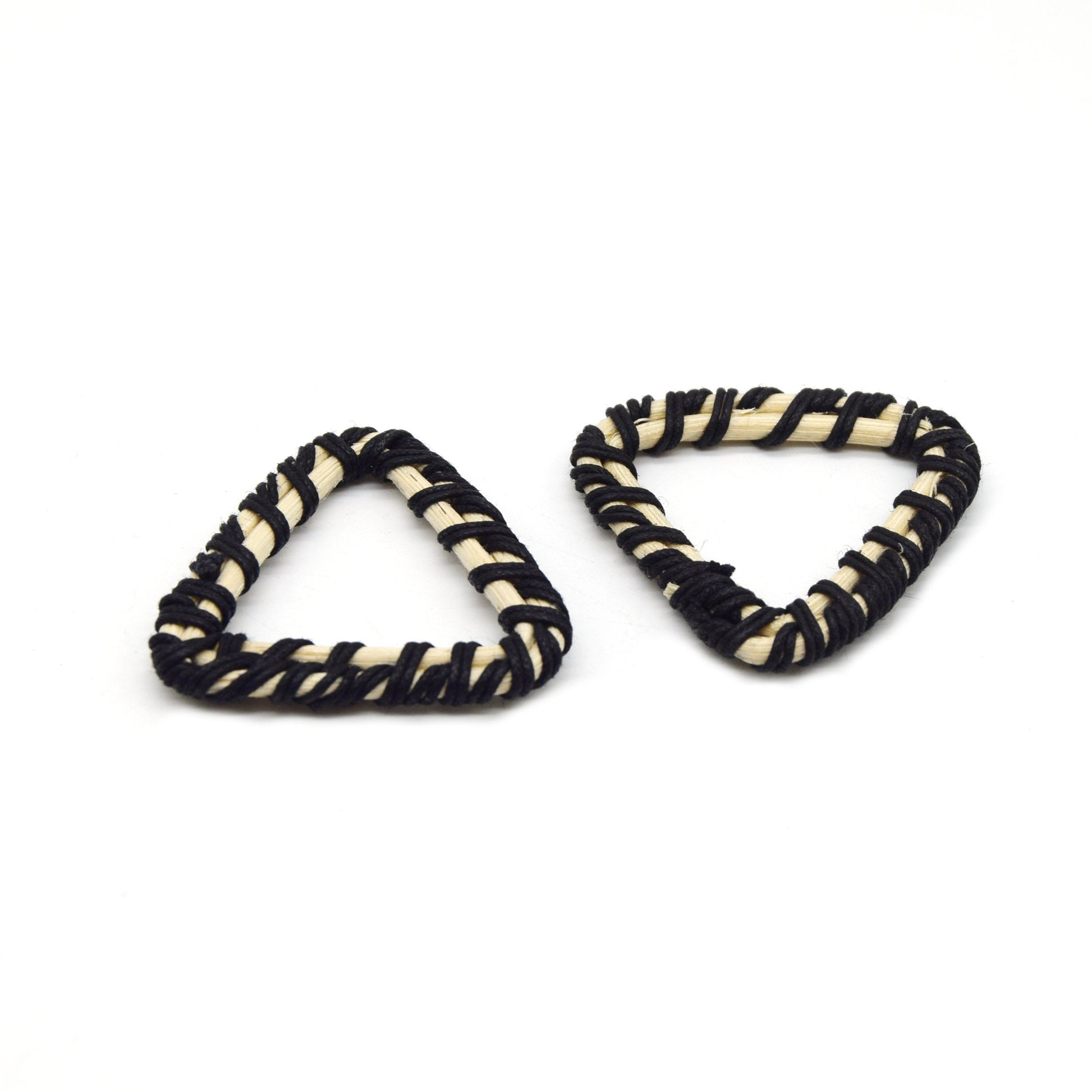 Rattan Wood Earring Finding | Handmade Natural Black Interwoven Reed  Square Circle Triangle Oval Jewelry Component - Sold in Pairs