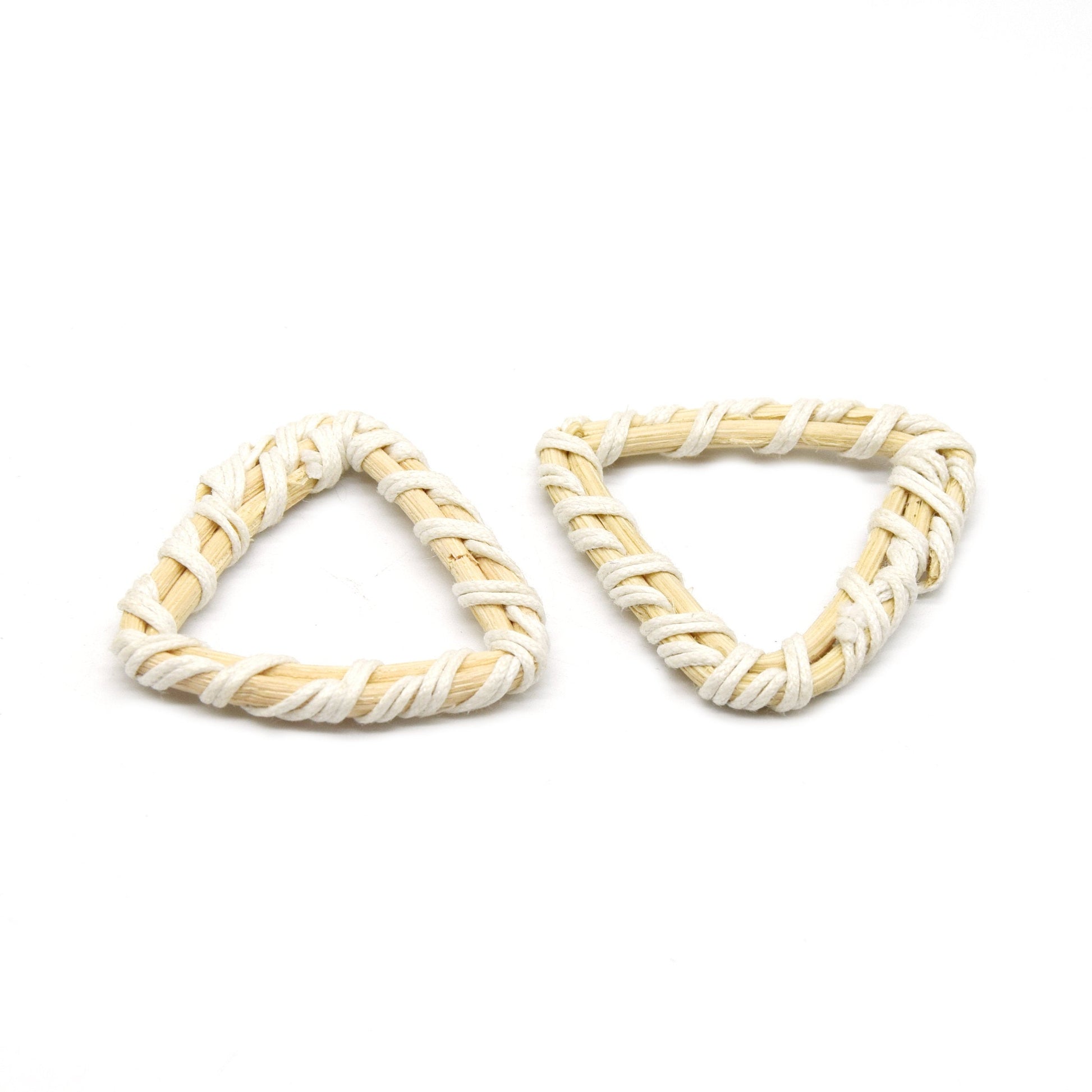 Rattan Wood Earring Finding | Handmade Natural White Interwoven Reed  Square Circle Triangle Oval Jewelry Component - Sold in Pairs