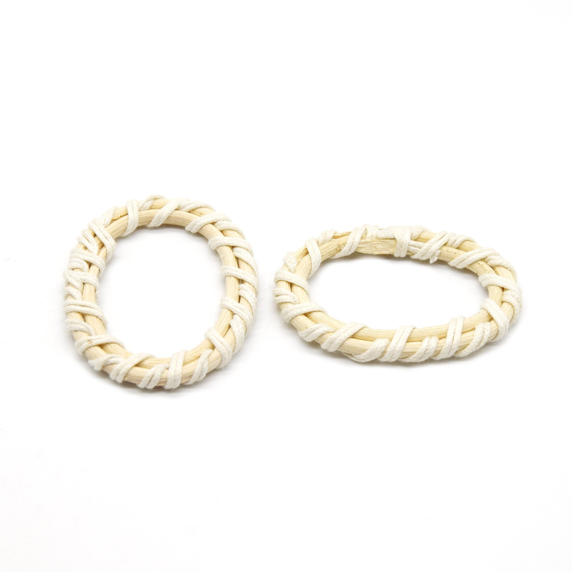 Rattan Wood Earring Finding | Handmade Natural White Interwoven Reed  Square Circle Triangle Oval Jewelry Component - Sold in Pairs