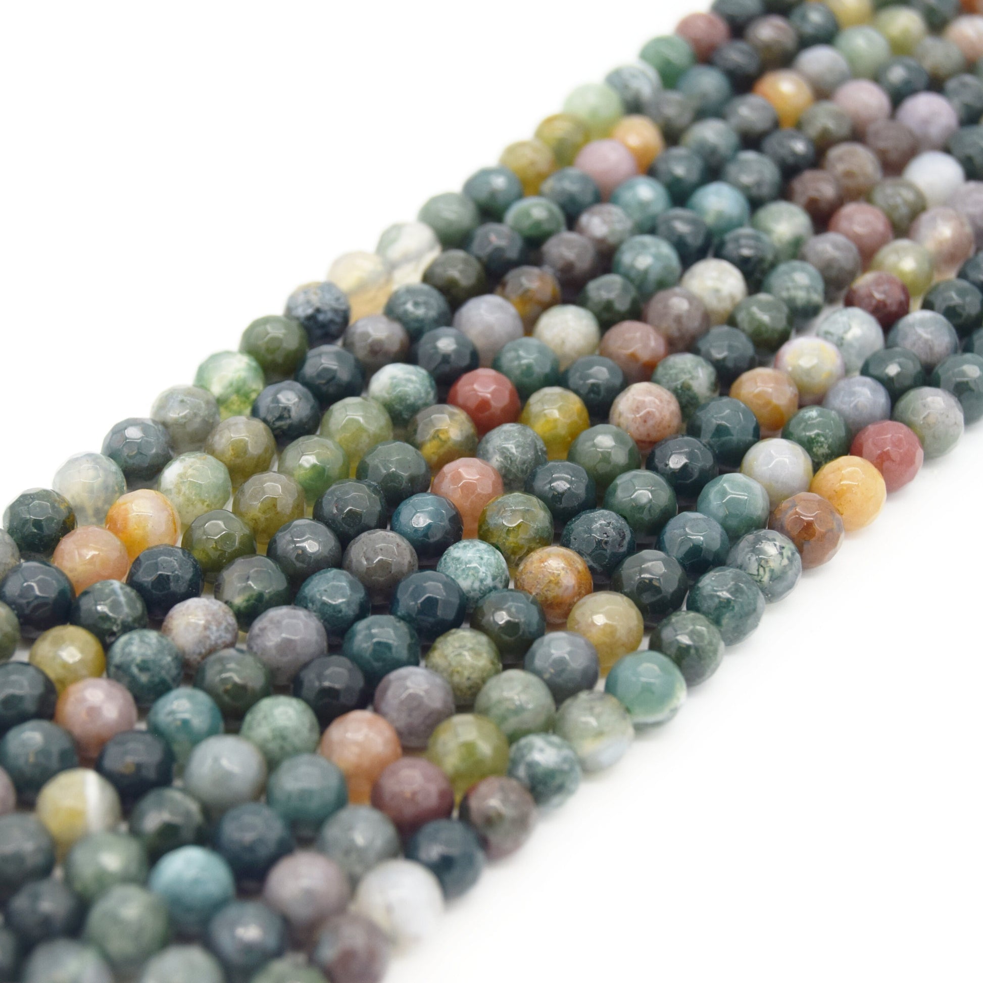 Indian Agate Beads | Natural Faceted Round Gemstone Beads - 4mm 6mm 8mm 10mm 12mm Available