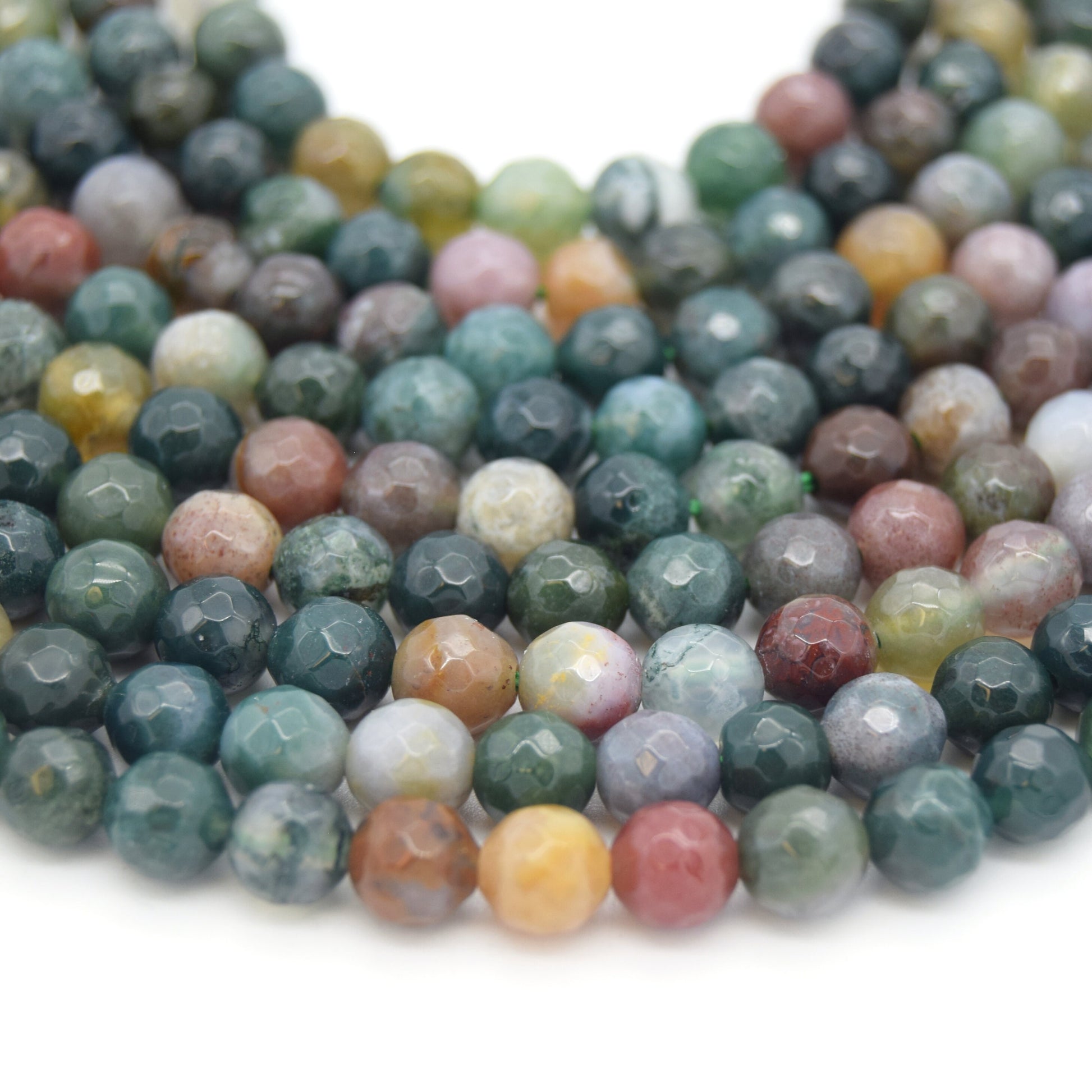 Indian Agate Beads | Natural Faceted Round Gemstone Beads - 4mm 6mm 8mm 10mm 12mm Available