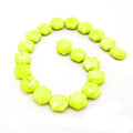 Fluorescent Yellow Chinese Crystal Beads | Hexagon, Rectangle, Oval, Square, Coin, Teardrop, Shaped Glass Beads